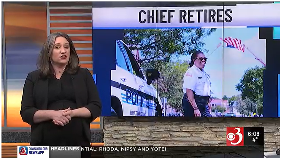 A news station used my press release and photo of the chief as part of their story.